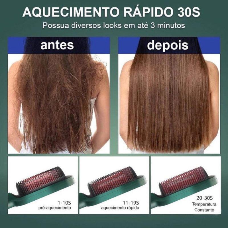 Escova Alisadora Bivolt 3 em 1 Alisa Hidrata Modela Alinha e Anti-Frizz - Standard 67
