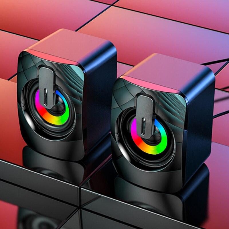 Caixa de som com luz led para computador usb microfone - Standard 67