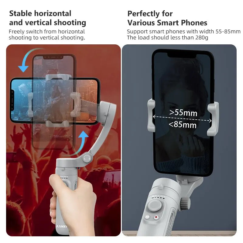 Estabilizador Dobrável Portátil de 3 Eixos para Smartphone (AXNEN HQ3)