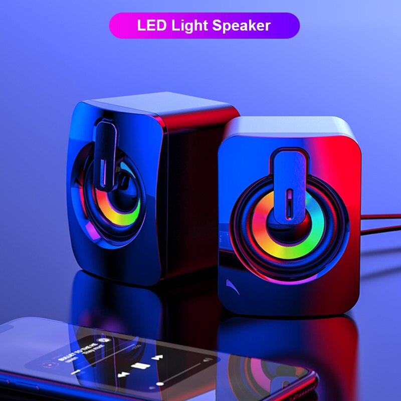 Caixa de som com luz led para computador usb microfone - Standard 67
