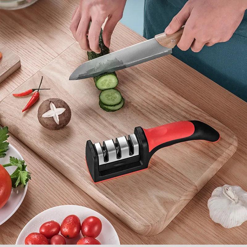 Afiador de facas de cozinha de 3 segmentos, multifuncional portátil - Standard 67
