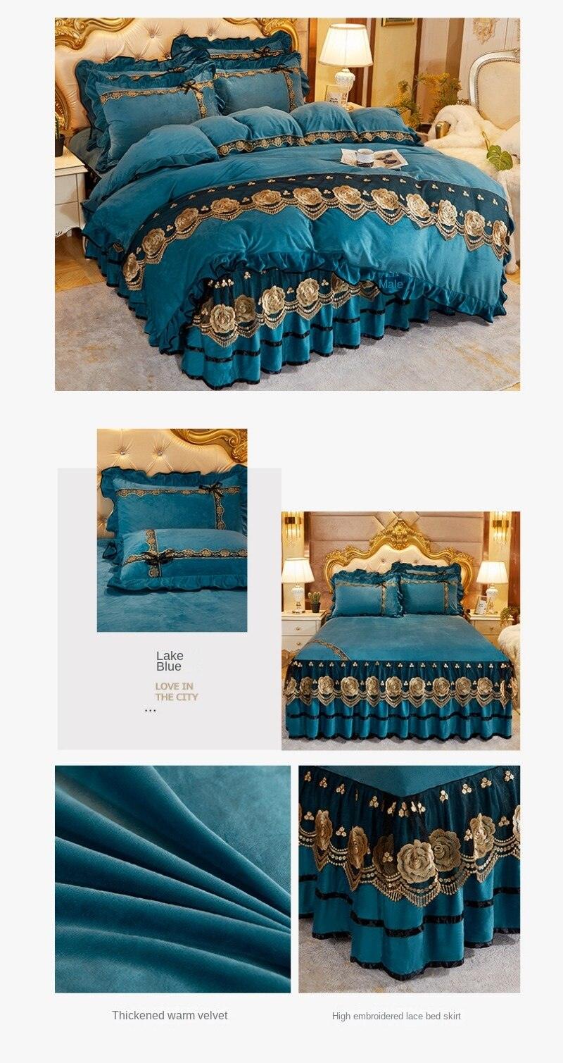 Edredom de cama de veludo de cristal europeu (peça única) - Standard 67
