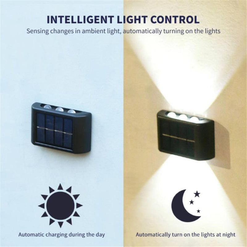 Lampada de led com recarga solar para parede de jardim (1 peça com 2 leds). "Economia de Energia e Estilo!" - Standard 67